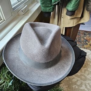Men's Stetson Whippet B Fedora Fur Felt in EUC XL Caribou Grey
